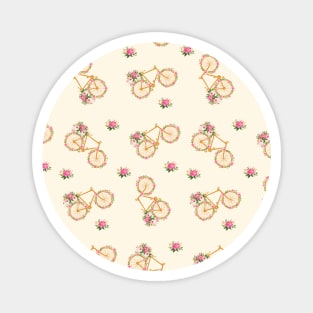 Vintage Floral Bicycle Pattern Magnet